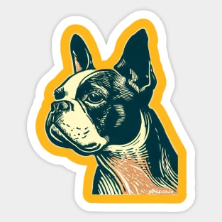 Boston Terrier Art Sticker